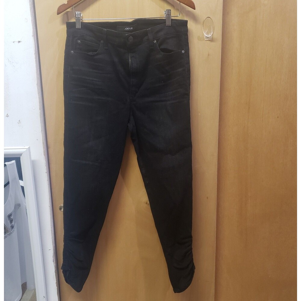 Joe's Jeans Charlie Ruched Hem Skinnys in Luciana Black Wash Jeans Sz 31 OOO - Picture 2 of 8